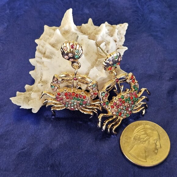 🦀🐚🪸Colorful Crab Earrings - NWOT🪸🐚🦀 - Picture 3 of 14